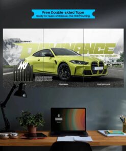 3 In 1 Set Wall Canvas Split Car Poster set pack of 3 Size 12x24 inch