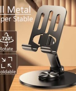 Alternative view of 360° Rotating Full Metal Phone & Tablet Stand – Aluminum Alloy Adjustable Desktop Holder for Mobile Devices