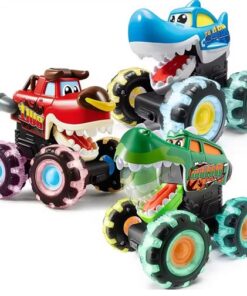 Cool Big Tires for Trucks Toys Off-road Vehicle Driving Luminous Push-type Car