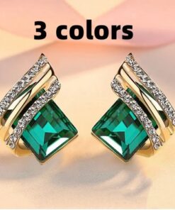 Korean Style Aesthetic Crystal Earrings1
