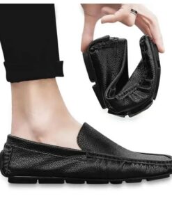 Loafer Styles' Rubber Sole Balck Winter and Summer Wind Proof Shoe For Men