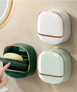 Organizer Case With Lid Drain Soap Box Wall Mounted Punch-Free Soap
