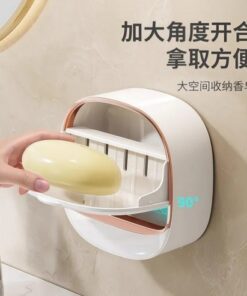 Organizer Case With Lid Drain Soap Box Wall Mounted Punch-Free Soap - Image 3