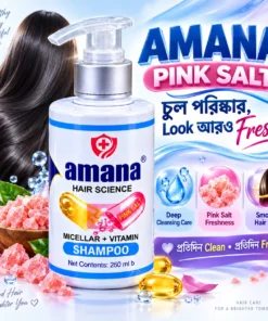 Amana Hair Science Pink Salt Shampoo 250ML – Micellar + Vitamin Care - Image 4