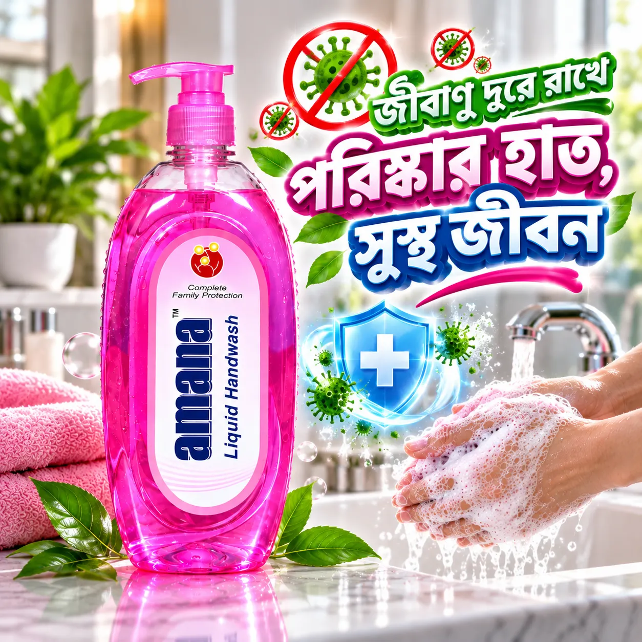Amana Liquid Handwash 1L – Complete Family Protection - Image 3
