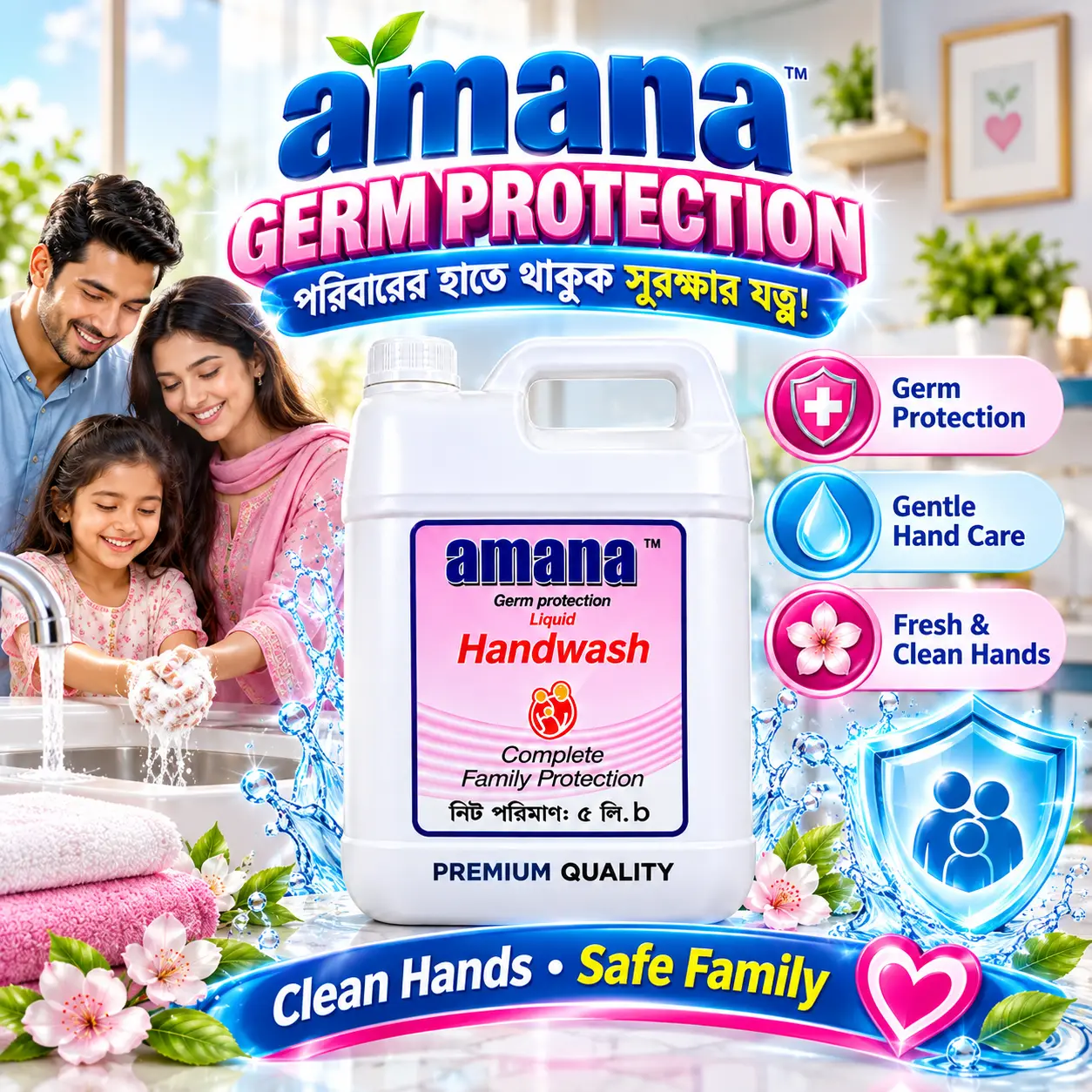 Amana Premium Germ Protection Handwash 5L – Family Care - Image 3