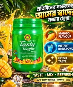 BMTF Tasty Tongue Mango Instant Soft Drink Powder 500gm | Vitamin & Mineral Enriched | Army Pharma - Image 4