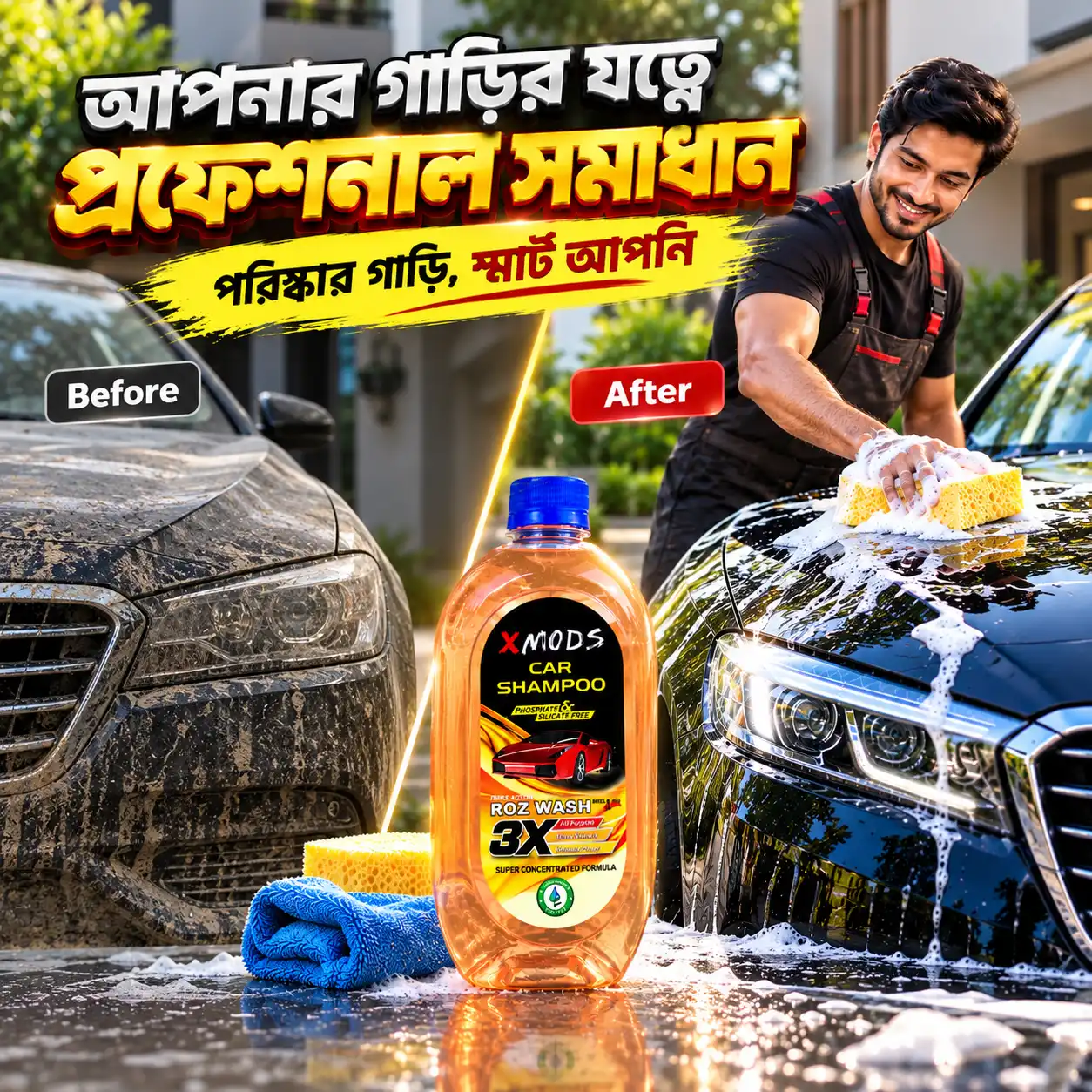 XMODS 3X Car Shampoo 500ML – Wash & Wax - Image 2