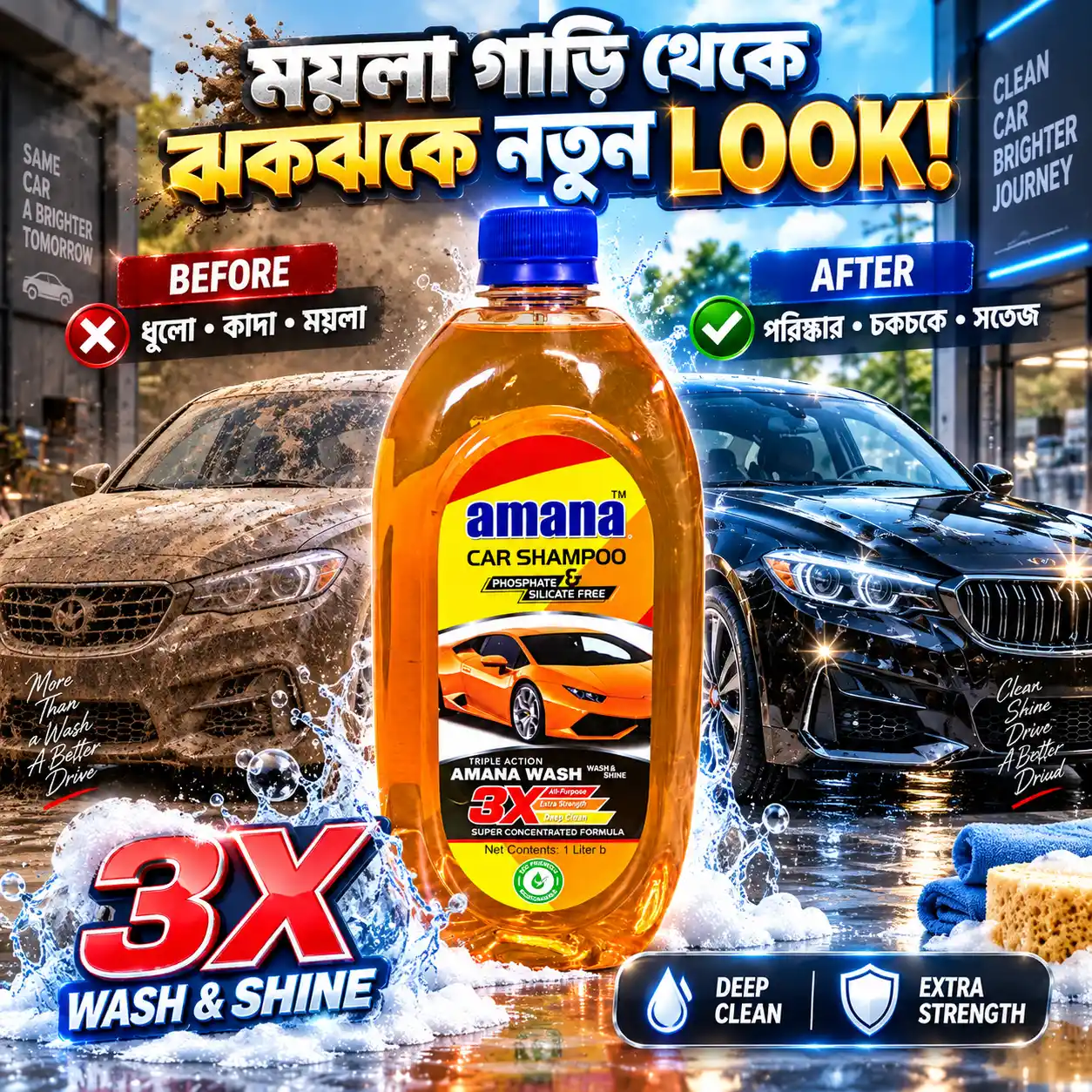 Amana Car Shampoo 3X – 1 Liter - Image 2
