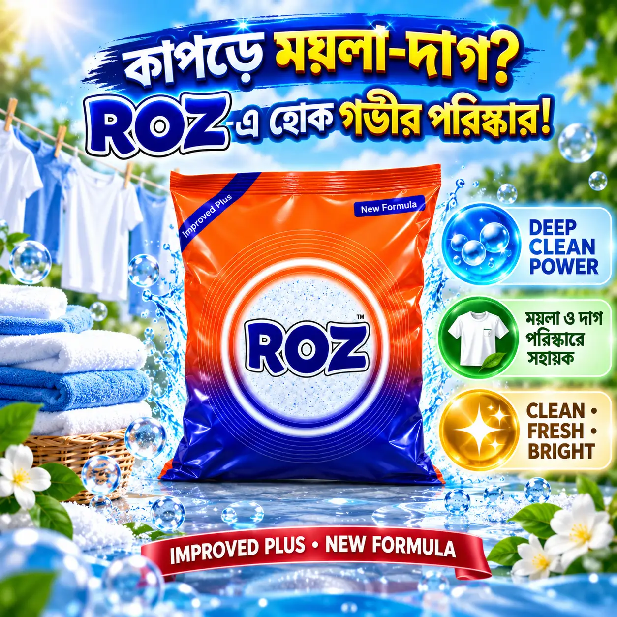 ROZ Improved Plus Detergent Powder 2KG – New Formula - Image 2