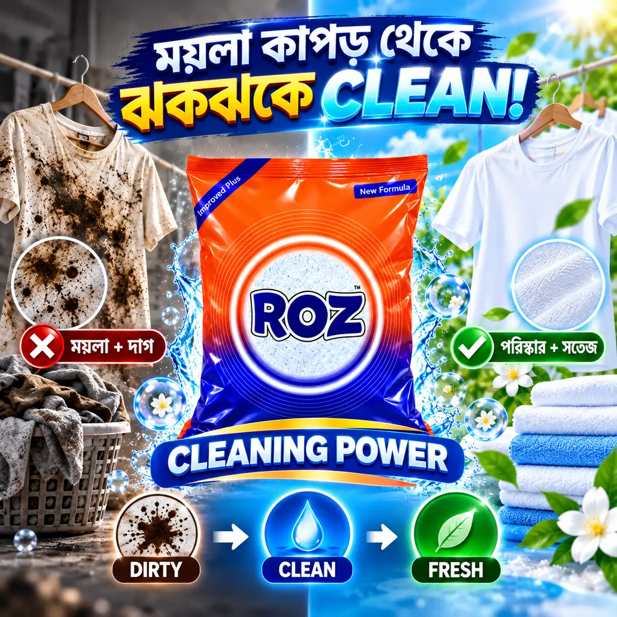 ROZ Improved Plus Detergent Powder 2KG – New Formula - Image 3