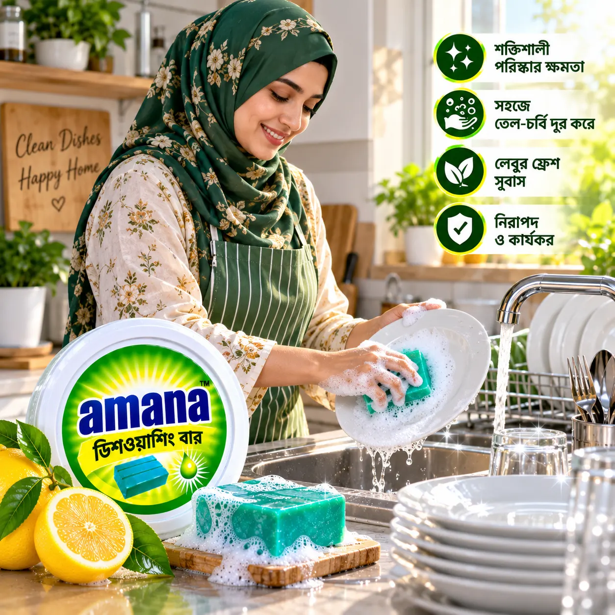 Amana Dishwashing Bar 300G – Powerful Cleaning - Image 2