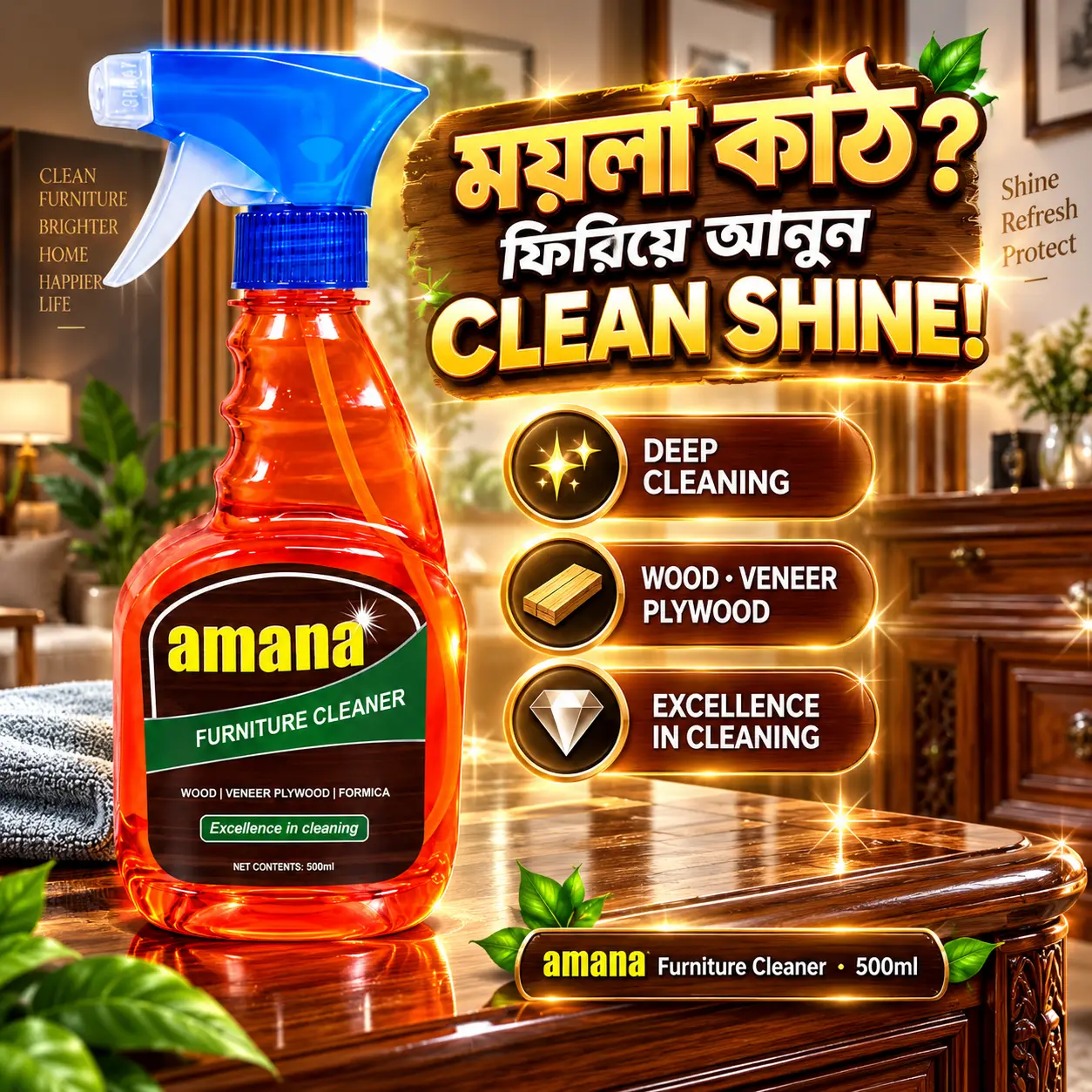 Amana Furniture Cleaner 500ML – Wood & Veneer Care - Image 2