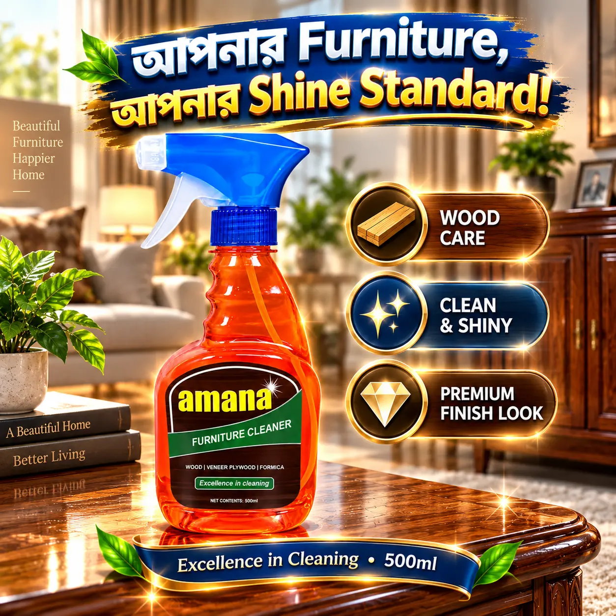 Amana Furniture Cleaner 500ML – Wood & Veneer Care - Image 4