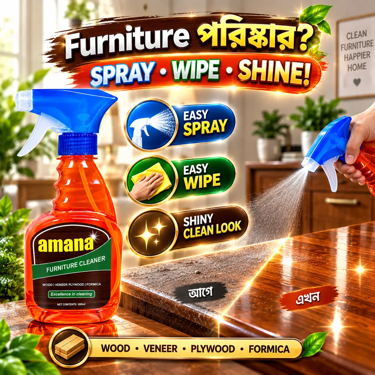 Amana Furniture Cleaner 500ML – Wood & Veneer Care - Image 3