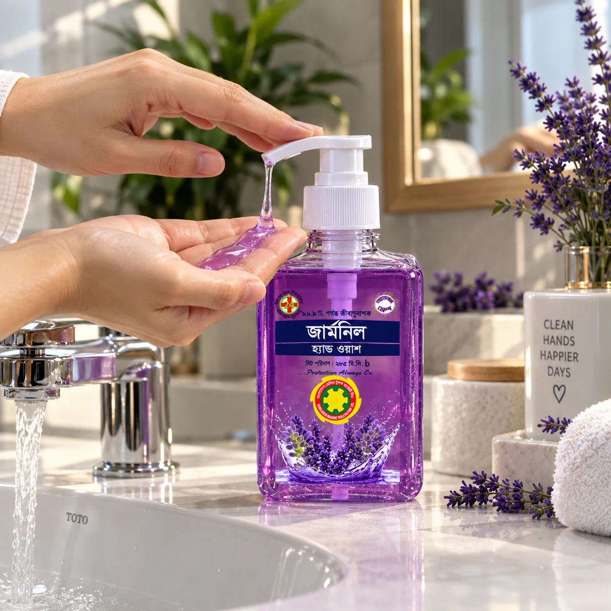 GERMNIL Liquid Hand Wash 285ml | BMTF Product | Lavender Fresh - Image 3