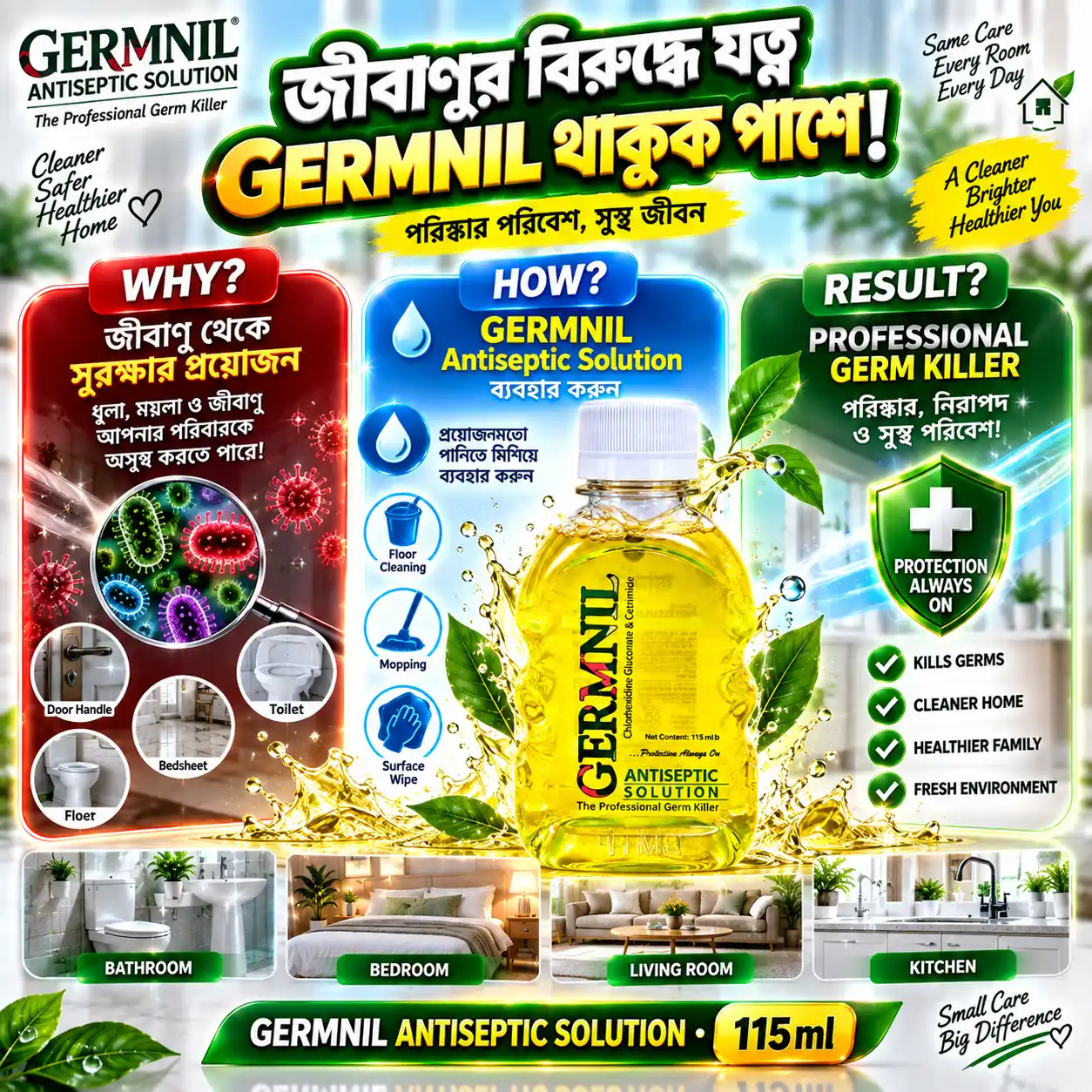 GERMNIL Antiseptic Solution 115ml | BMTF Product | জীবাণুনাশক Solution - Image 3