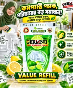 GERMNIL Dish Washing Liquid Refill 250ml | BMTF Product | Dual Action Lemon Fresh - Image 4