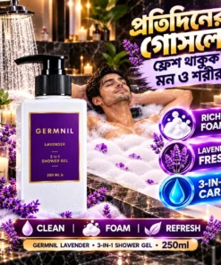 Germnil Lavender 3-in-1 Shower Gel 250ml | Hair, Face & Body | BMTF Army Pharma - Image 3