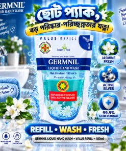 GERMNIL Liquid Hand Wash 180ml | BMTF Product | Jasmine Fresh Refill - Image 3