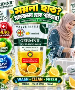 GERMNIL Liquid Hand Wash 180ml | BMTF Product | Lemon Fresh Refill - Image 3