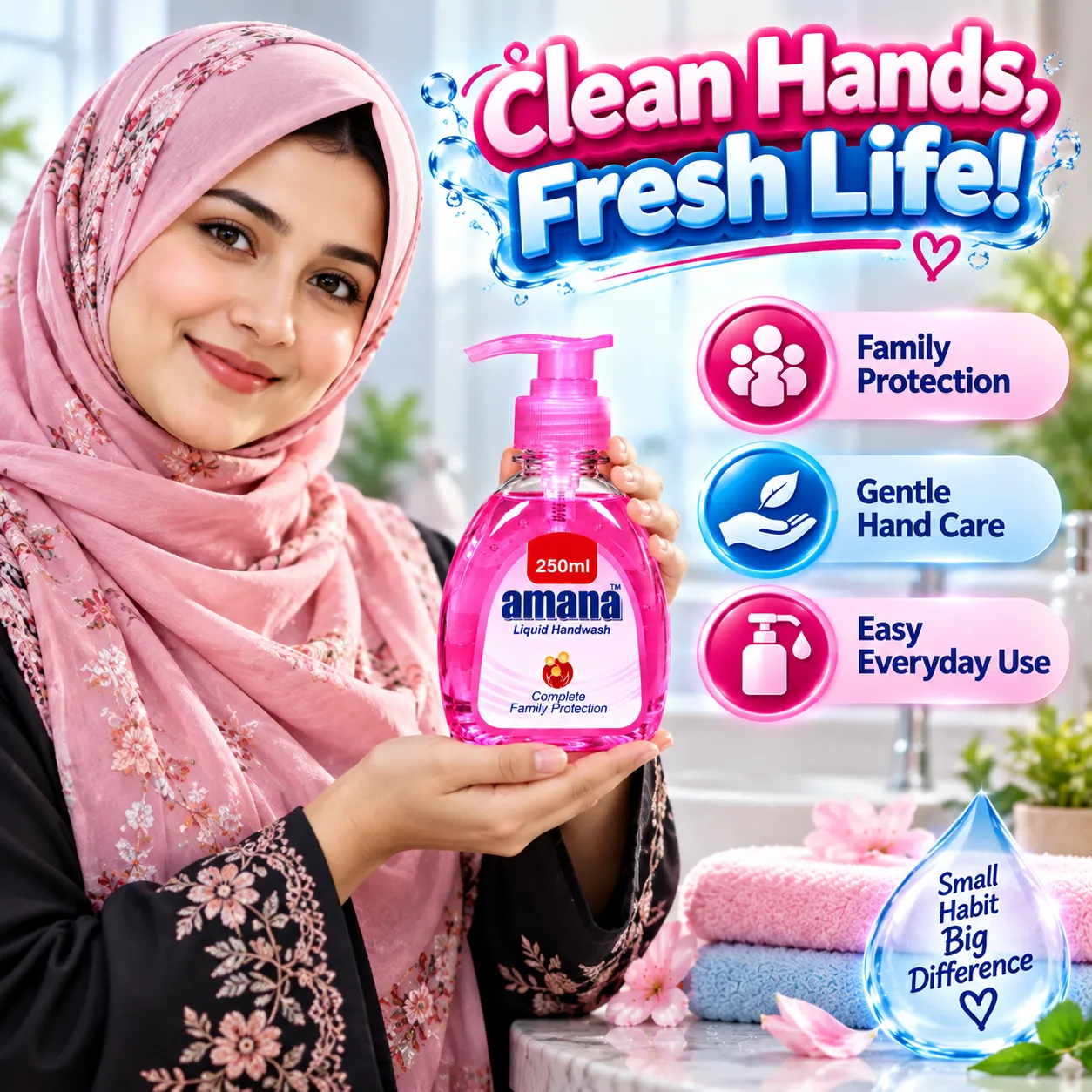 Amana Liquid Handwash 250ML – Complete Family Protection - Image 5