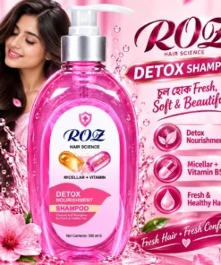 ROQZ Hair Science Detox Nourishment Shampoo 500ML – Micellar + Vitamin B5 - Image 4
