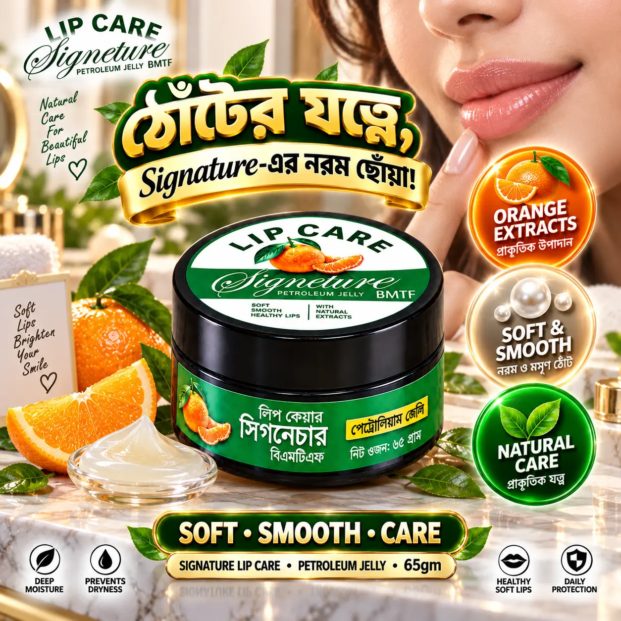 Signature Lip Care Petroleum Jelly 65gm | BMTF Lip Care | Orange Extract - Image 4