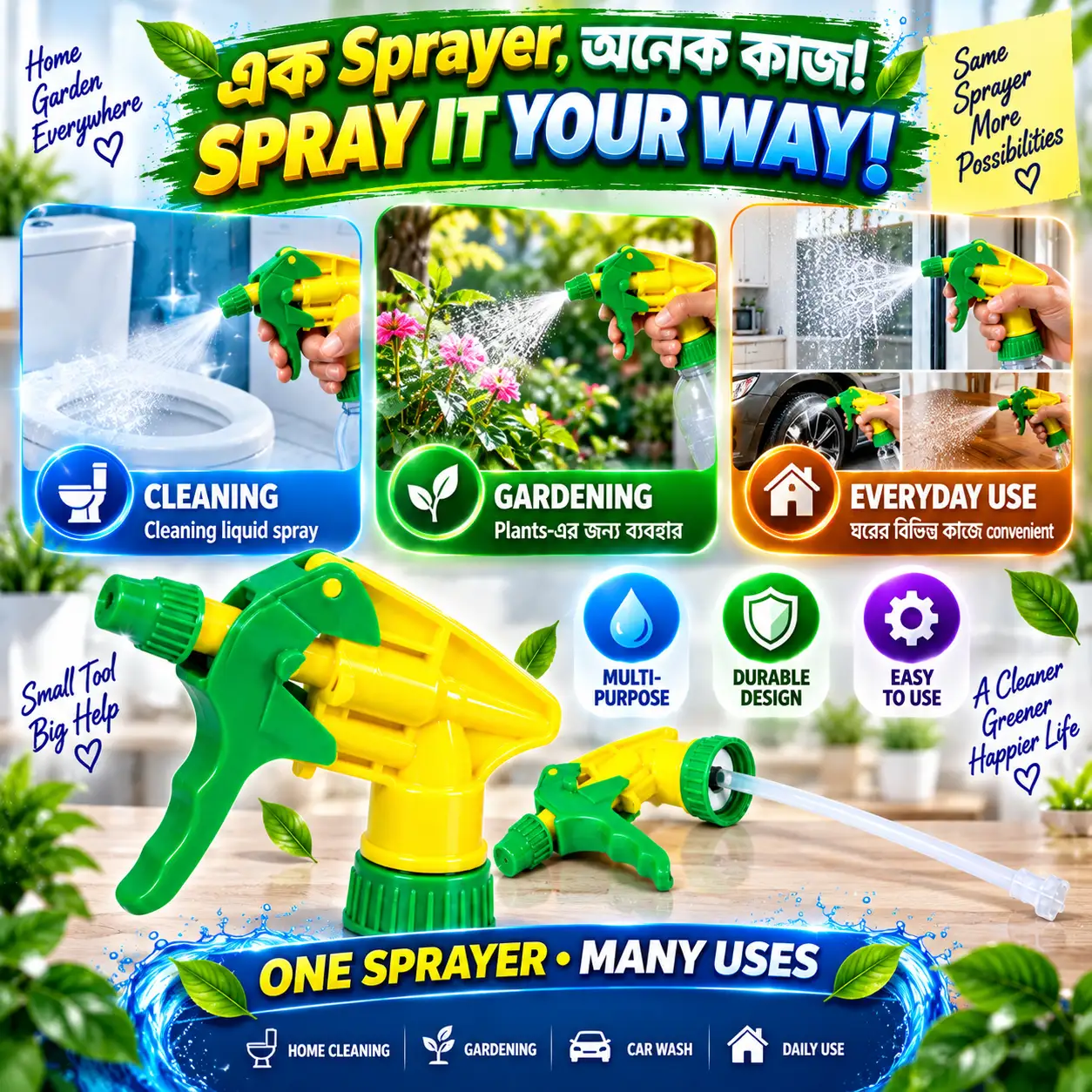 Multi-Purpose Trigger Spray Bottle Nozzle – Heavy-Duty Hand Sprayer - Image 5