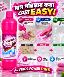 A.VIXOL Power Pink Tiles Floor and Bathroom Cleaner 1L - Image 4